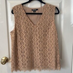 DKNY tan color lace tap Size Large